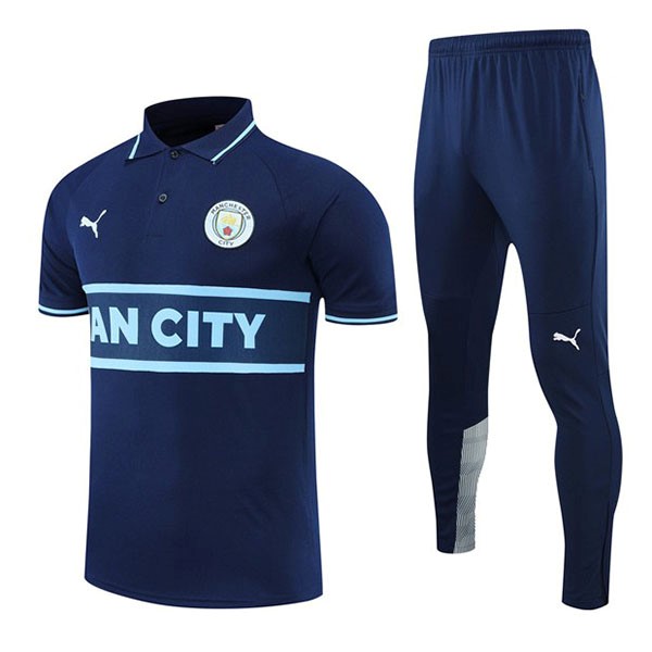 Polo Manchester City Komplett Set 2022-23 Blau Marine